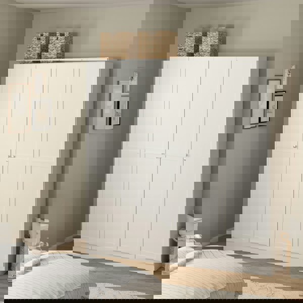 Furniture To Go Brande Wardrobe with 4 Frame Doors in White