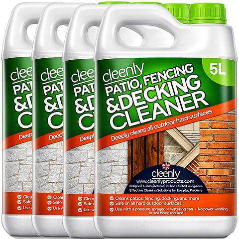 Cleenly Patio Fencing & Decking Cleaner Fluid Concentrate for Outdoor Use Pet Friendly (20 Litres)