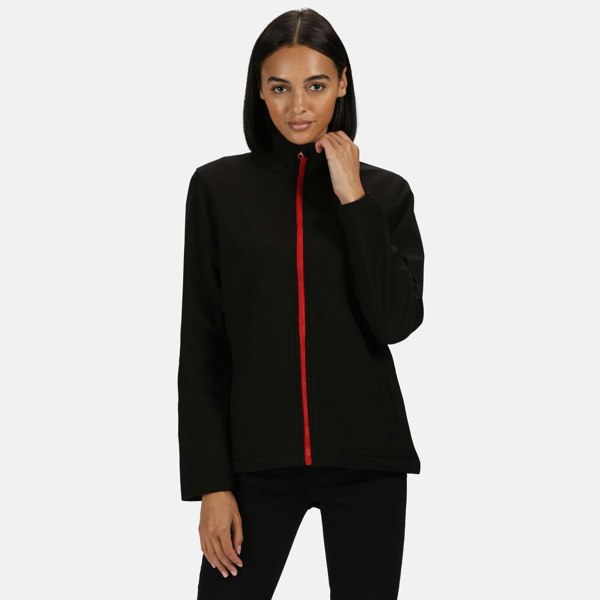 Regatta Womens/Ladies Ablaze Printable Soft Shell Jacket - Black/Classic Red