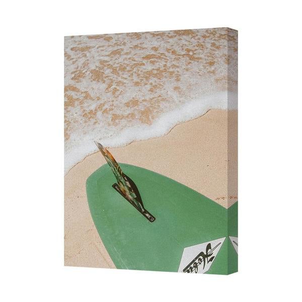 Benjamin Tate Design Beach Surfboard Canvas Wall Art Print Coastal Ocean Scene Decor