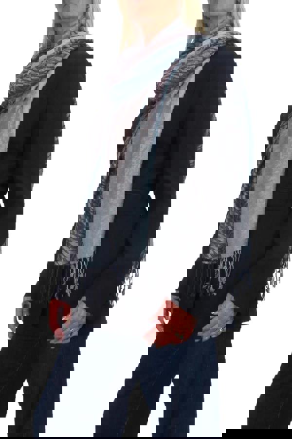 Paulo Due Block Stripe Animal Print Scarf