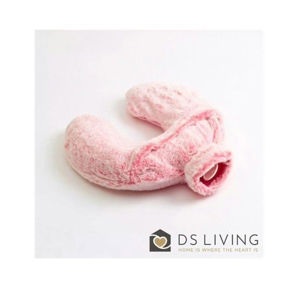 DS Living Luxury Hot Water Bottle with Faux Fur Cover Medium 1.8L Pink
