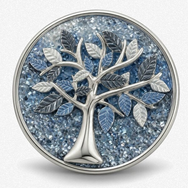 Love EMVY Decorative Tree Magnetic Scarf & Cape Fastener - Blue Multi