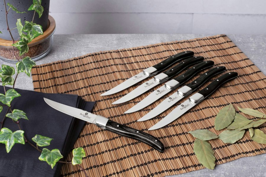 6-Piece Steak Knife Set Berlinger Haus BH-2469 Antique Wood Handle