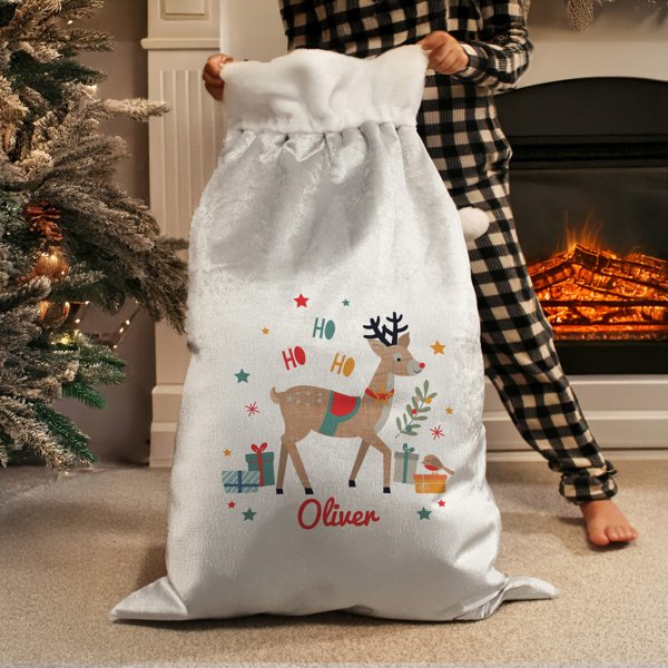 Personalised Memento Company Personalised Reindeer Christmas Sack