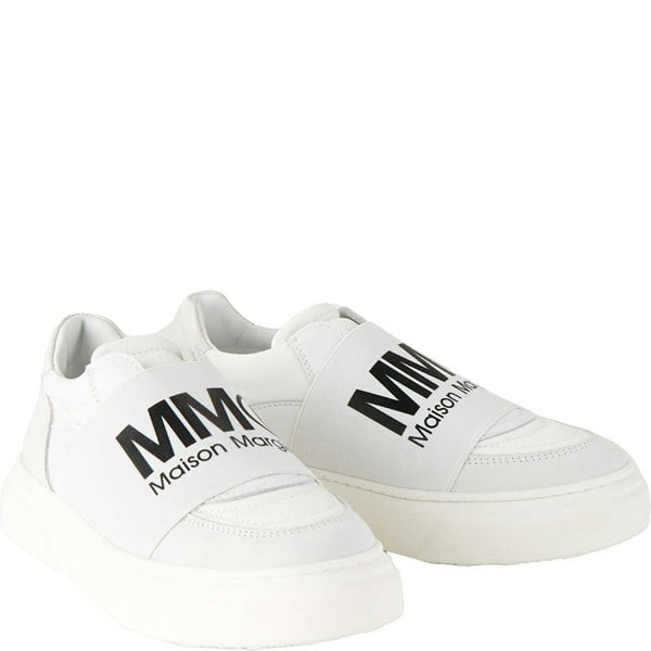 MM6 Unisex Kids MM6 Logo Slip On Trainers in Silver
