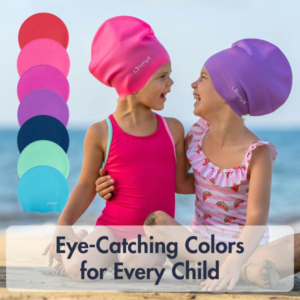 Limmys Premium Kids Long Hair Swim Caps