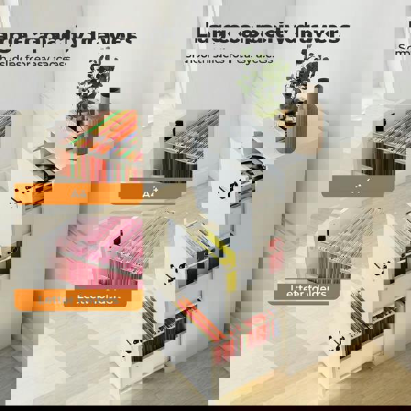 Levede File Cabinet 3 Lockable Drawers Modern Filing Storage Cabinet Home Office