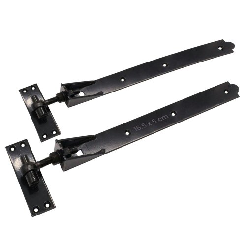 Wyre Direct Adjustable Gate Hinges Pair 600mm 24" Black Heavy Duty Hook and Band Stable