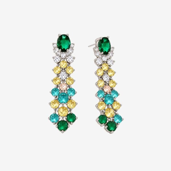 Uchi & Soto Hanabi Green and Yellow Stone Drop Earrings