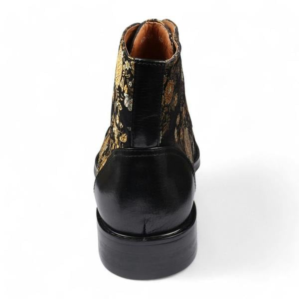 Justin Reess Men's Floral Leather Oxford Ankle Boots - Adam