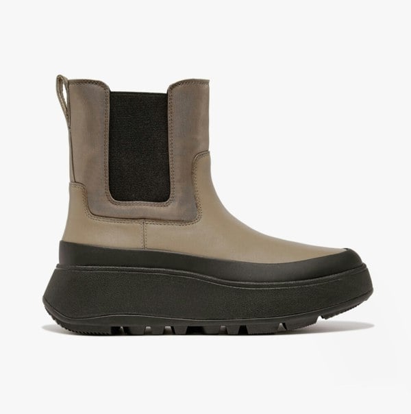 FitFlop F-MODE FLATFORM Womens Chelsea Boots Minky Grey