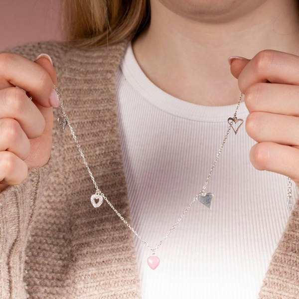 Sterling Silver Multi Heart Necklace - MYLEE London