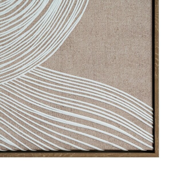 Wyld Haus Naousa Coastal White and Cream Line Art In Frame