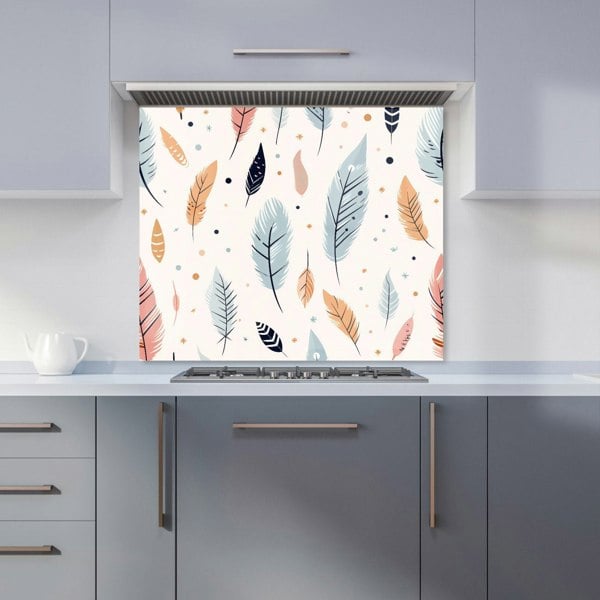 Warren Reed - Designer Pastel Feather Pattern Kitchen Splashback