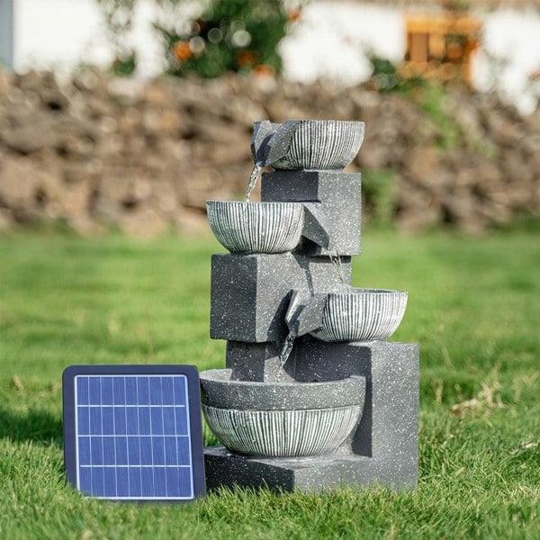 Height 47CM Outdoor Fountain Garden Decoration Solar Powered Water Feature Fountains & Waterfalls Living and Home 2.0New