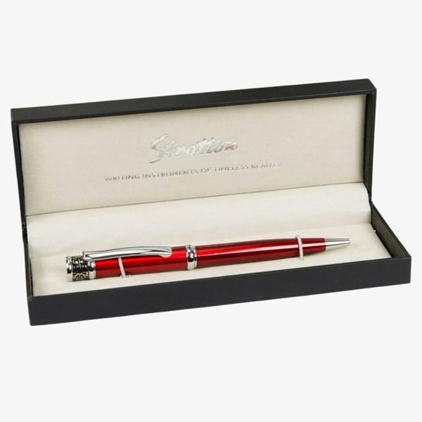 T. H. Baker Stratton Red Patterned Ballpoint Pen ST1019