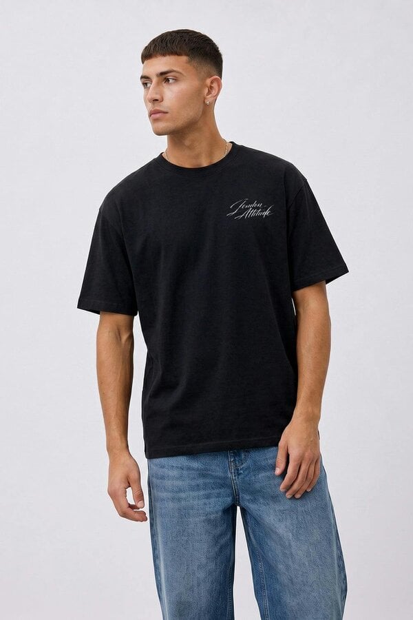 London Attitude Japanese Blossom Oversized Heavyweight T-Shirt