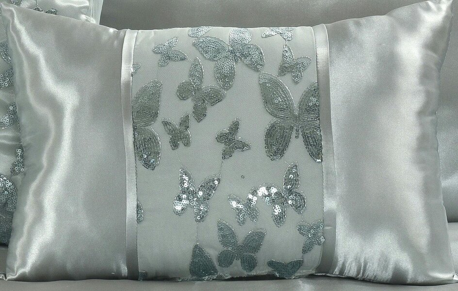 Night Zone Aisha Embroidered Butterfly Duvet Cover Set – 100% Polyester Floral Bedding