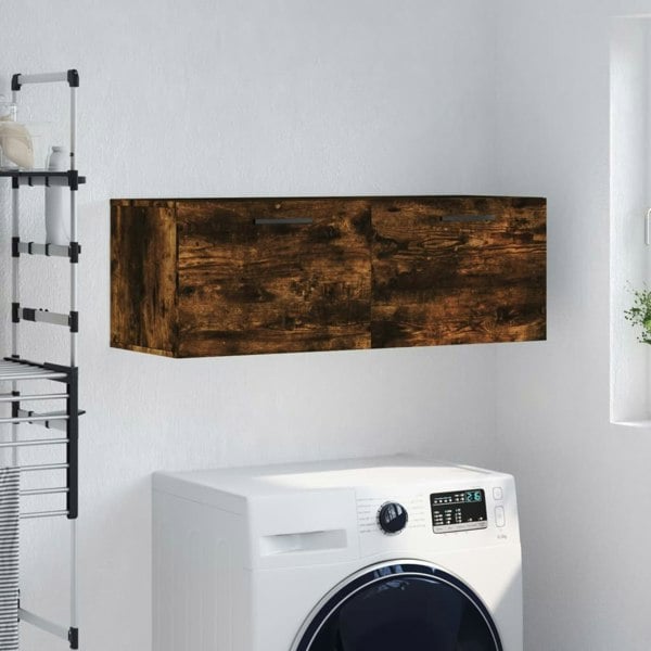 Berkfield Wall Cabinet Smoked Oak 100x36.5x35 cm Engineered Wood