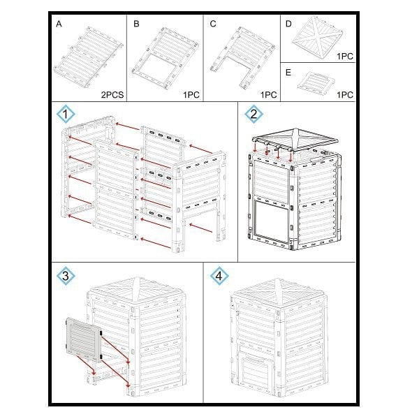 HuggleGreens Plastic Garden Compost Bin