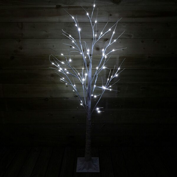 Samuel Alexander 1.5m (5ft) Indoor Outdoor Christmas Lit Birch Tree with 64 Ice White LEDs