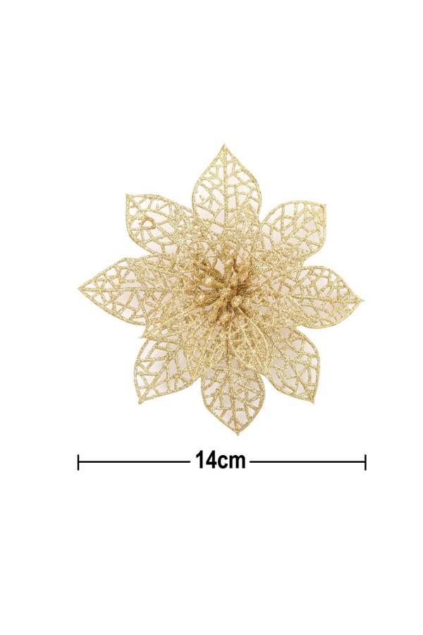 Living and Home 30PCS Gold Flower Shape Christmas Hanging Ornaments Decorating Supplies