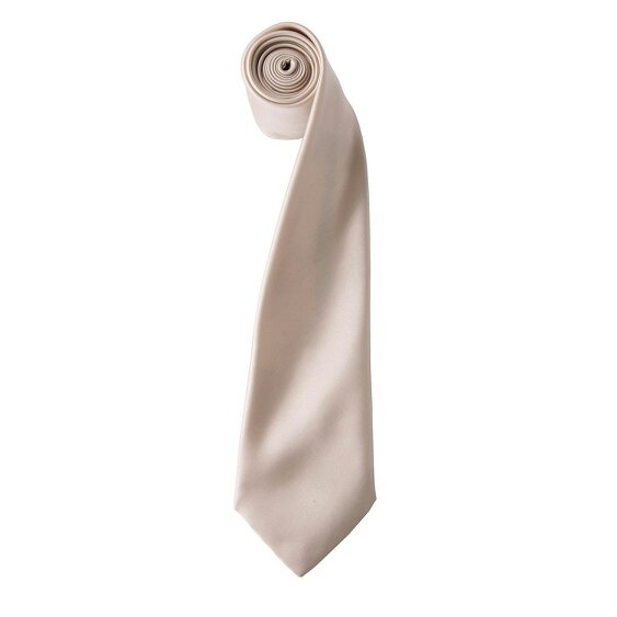Premier Unisex Adult Colours Satin Tie - Natural