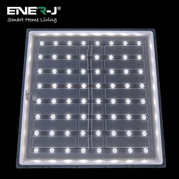 ENER-J 595x595x30mm 40W LED Slim Backlit Ceiling Panel, 6000K, IP20, Eco-Friendly, 2-Year Warranty - Pack of 6
