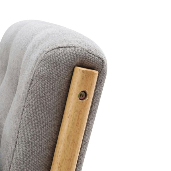 Grey Linen Rocking Chair Upholstered Seat Lounge Chair with Pillow Rocking Chairs Living and Home