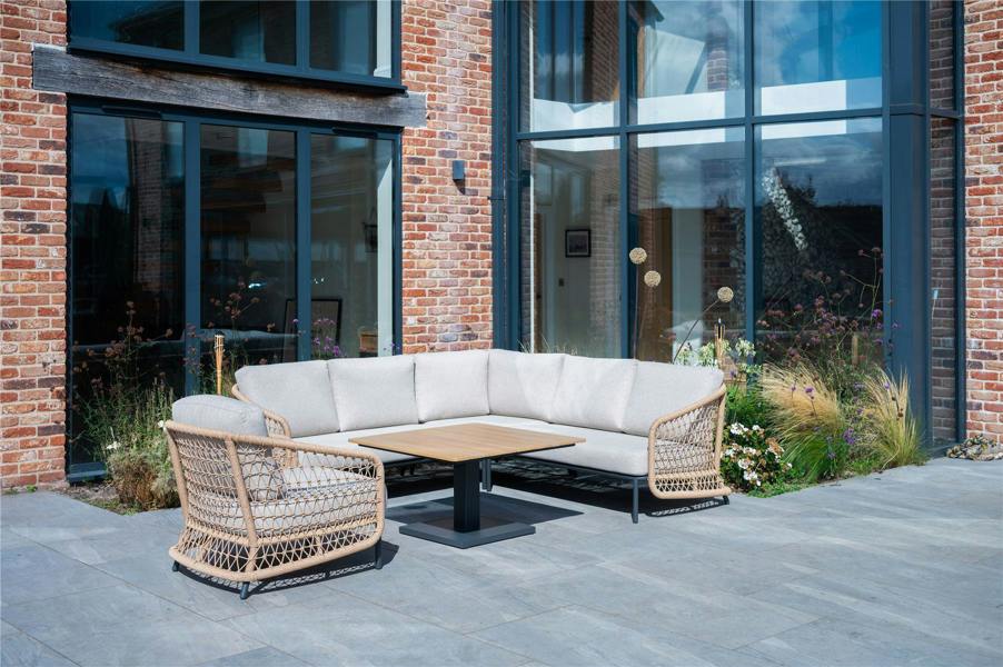 Norfolk Collection Peakdale Open weave Mini Corner with Armchair and Height adjust Table