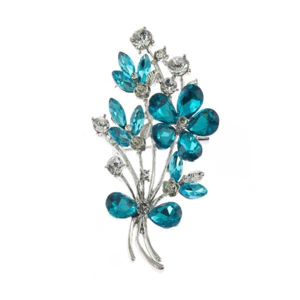 Cachet London Flavia Aqua Flower brooch