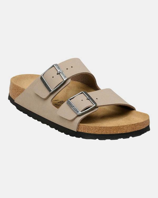 Birkenstock Arizona Birko-Flor Nubuck Womens Sandals - Grey Taupe