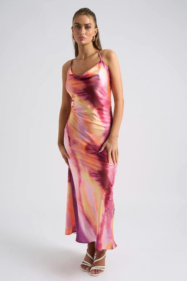 Urban Bliss Tie Dye Cross Back Slip Dress