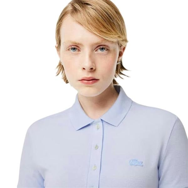 Lacoste Womens/Ladies Collared Polo Shirt Dress - Light Blue - 