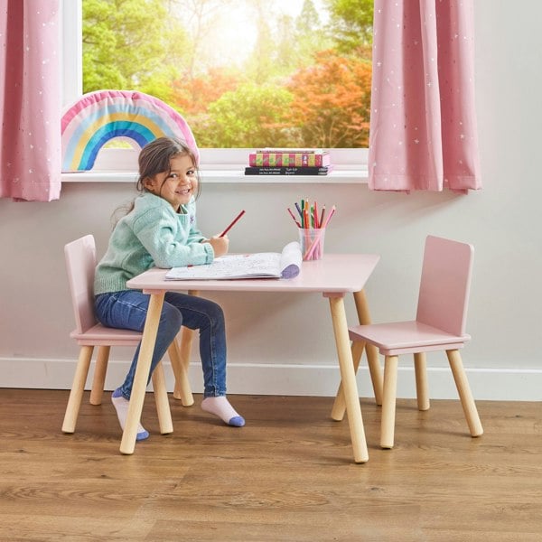 Liberty House Toys Kids Pink Table and Two Chairs Set