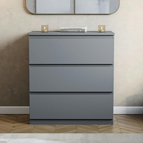 Vida Designs Denver 3 Drawer Chest, Black