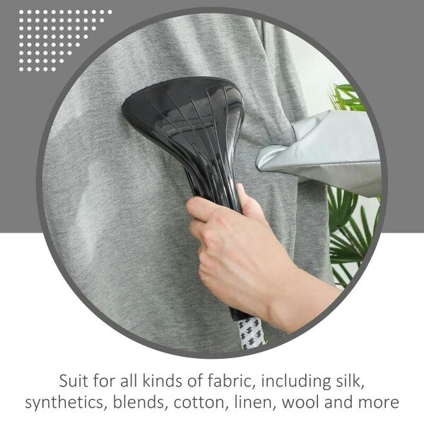 Bobobiy Clothes Steamer with Adjustable Pole Clothes Steamer 11 Steam Levels 41-110 cm Black