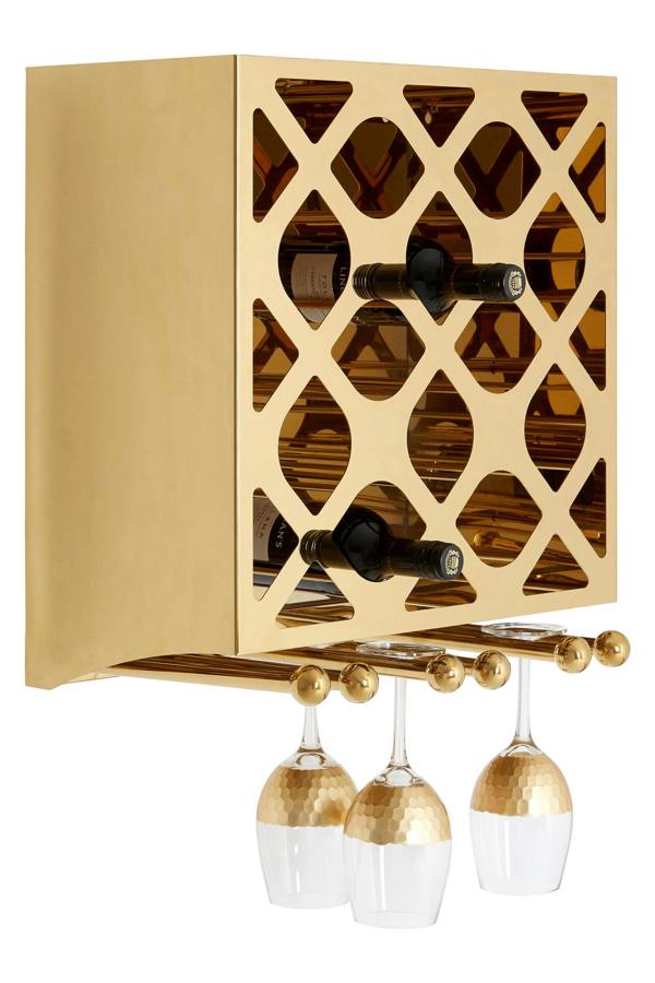 Interiors by Premier Novo 12 Bottle Gold Finish Wine Rack