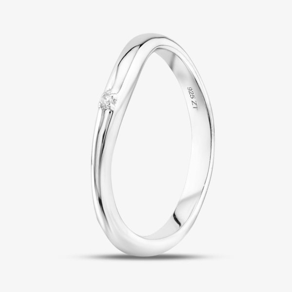 T. H. Baker Sterling Silver Cubic Zirconia Plain Band Ring SR07726C