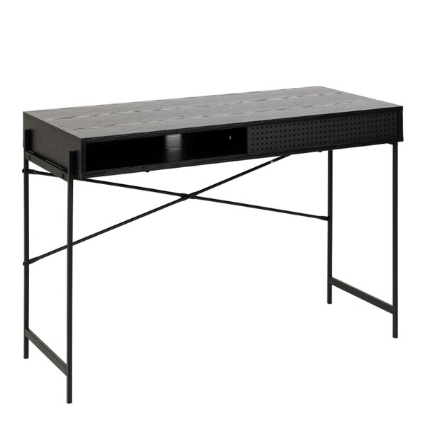 Wyld Haus Cambridge Black Office Desk Sliding Mesh Door
