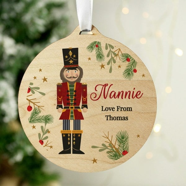 Personalised Memento Company Personalised Christmas Nutcracker Wooden Bauble