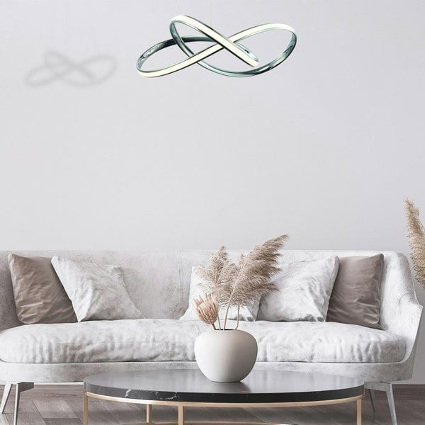 Milagro Cappio Chrome LED Pendant Lamp 36W(130W) Stunning Designer Hanging Ceiling Light With Elegant Chrome Curves