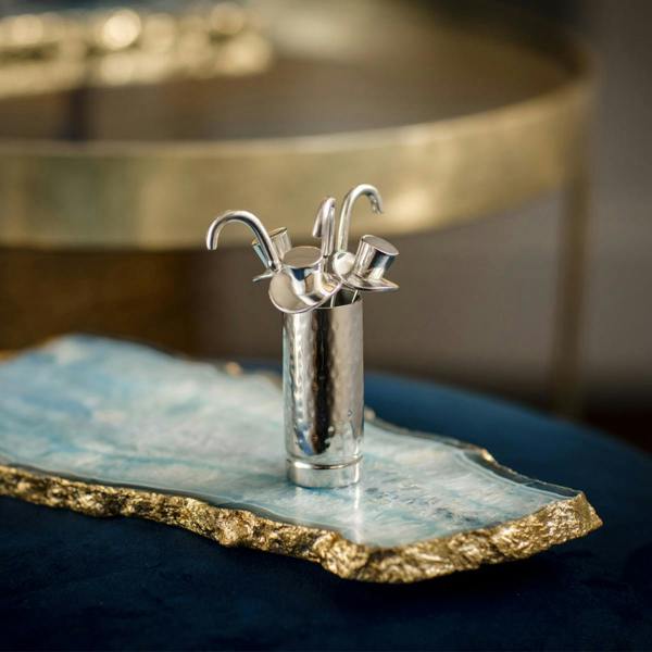 Culinary Concepts Set of Six Top Hat & Cane Olive Picks with Holder