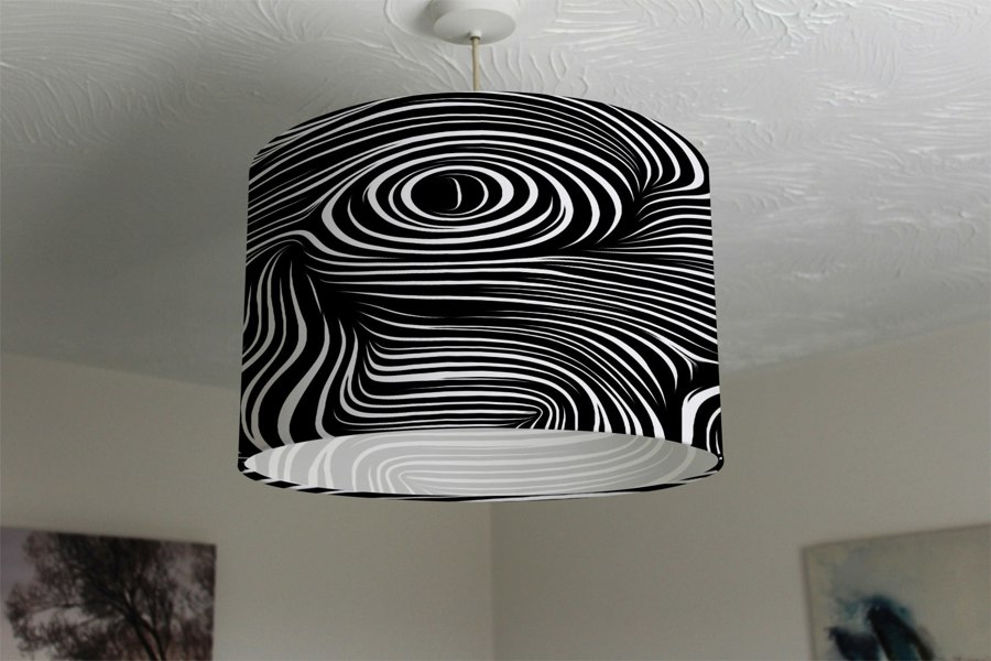 Benjamin Tate Design woodcut style on the subject of human soul (Ceiling & Lamp Shade)