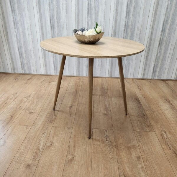 Kosy Koala Dining Table Beige Wood Kitchen Place for 4 Seats, Dining Table Only (Beige H 75 x L 90 x W 90 cm)