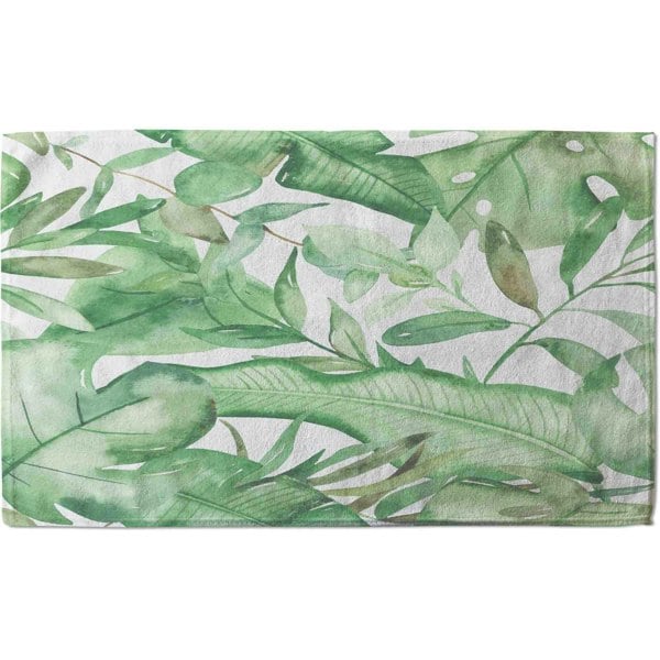 Benjamin Tate Design Watercolour Green Tropical Leaves (Bath Towel)