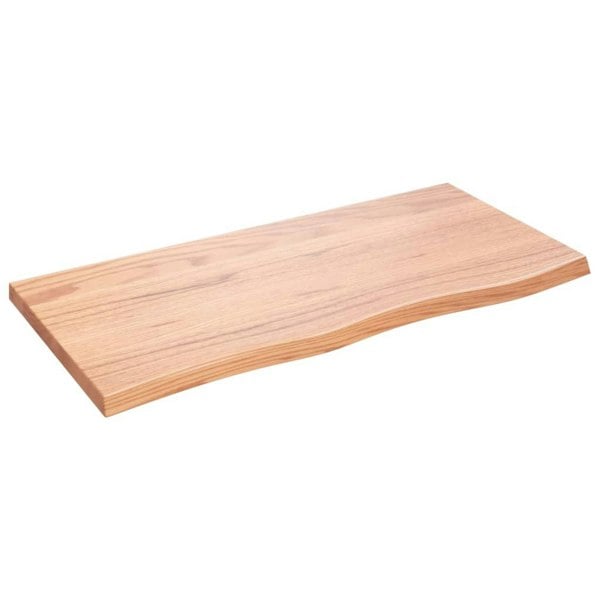 Berkfield Wall Shelf Light Brown 100x50x4 cm Treated Solid Wood Oak