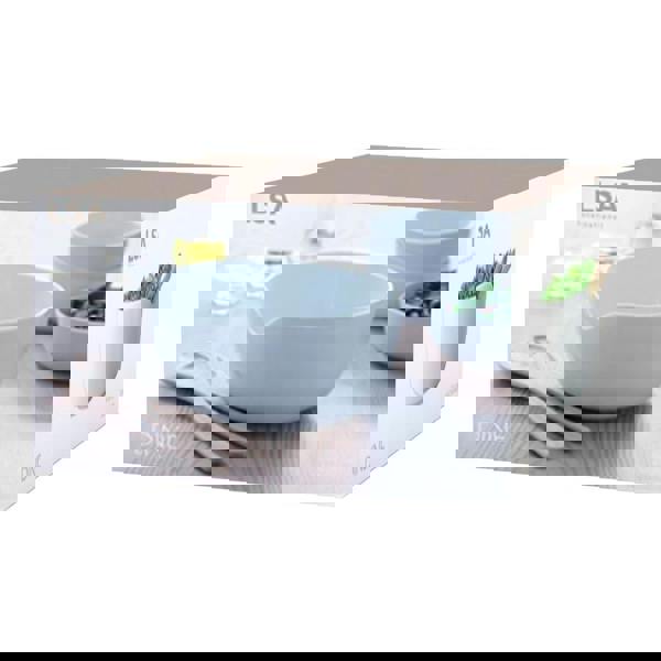 LSA International Dine Porcelain Bowl and Oak Servers 24cm White