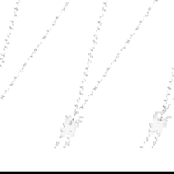 Korean Jindo Dog Silhouette Silver Necklace - Personalised - MYLEE London